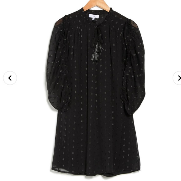 NSR Metallic Dot Ruched Sleeve Shift Dress Size S. - Picture 3 of 8